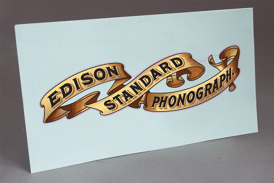 PRE CUT STANDARD BANNER WATER SLIDE DECAL EDISON CYLINDER PHONOGRAPH