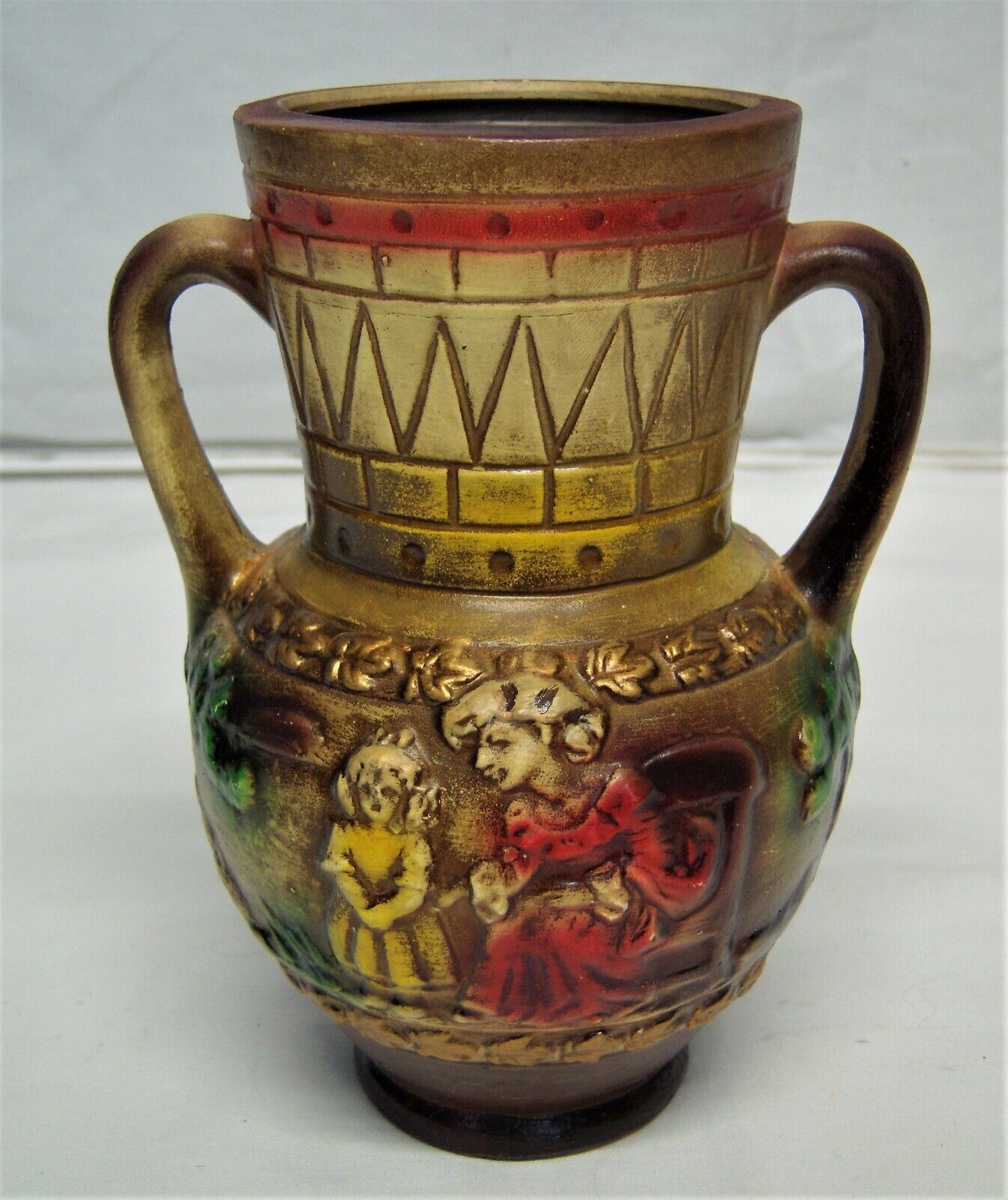 Vtg 1950\'s Double Handled Vase Mother & Daughter  6.75Tx5x4\