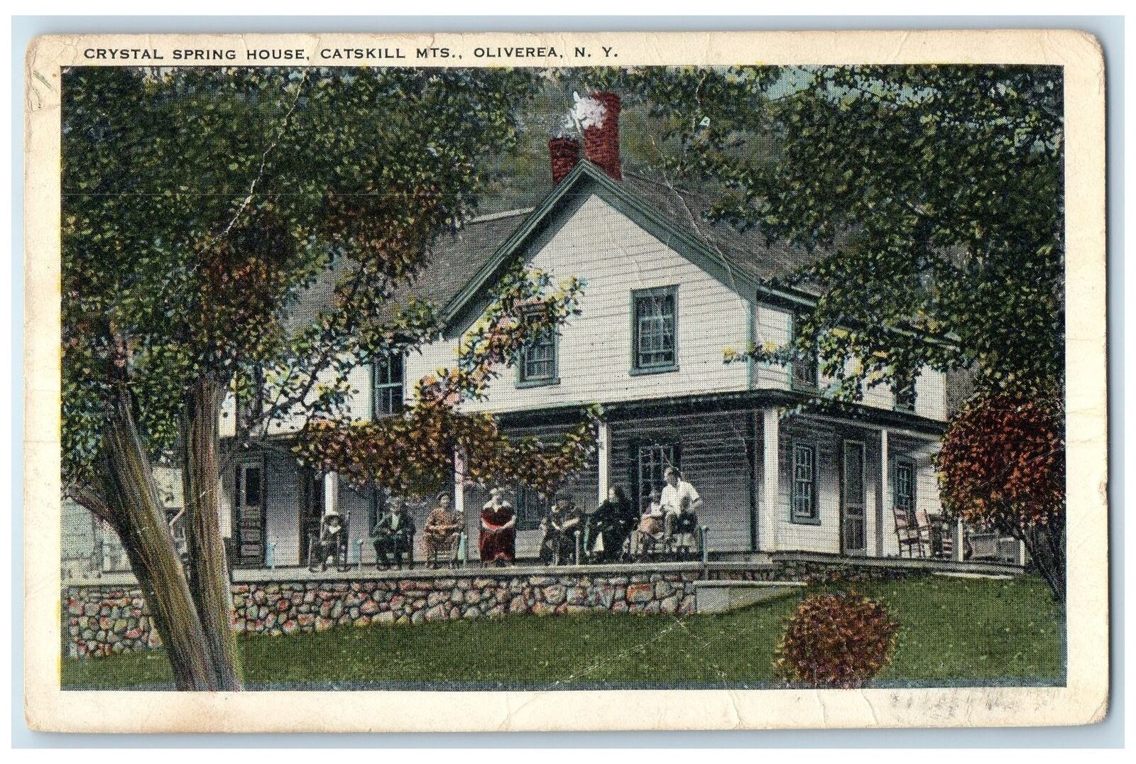 1940 Crystal Spring House Catskill Exterior Oliverea New York NY Posted Postcard