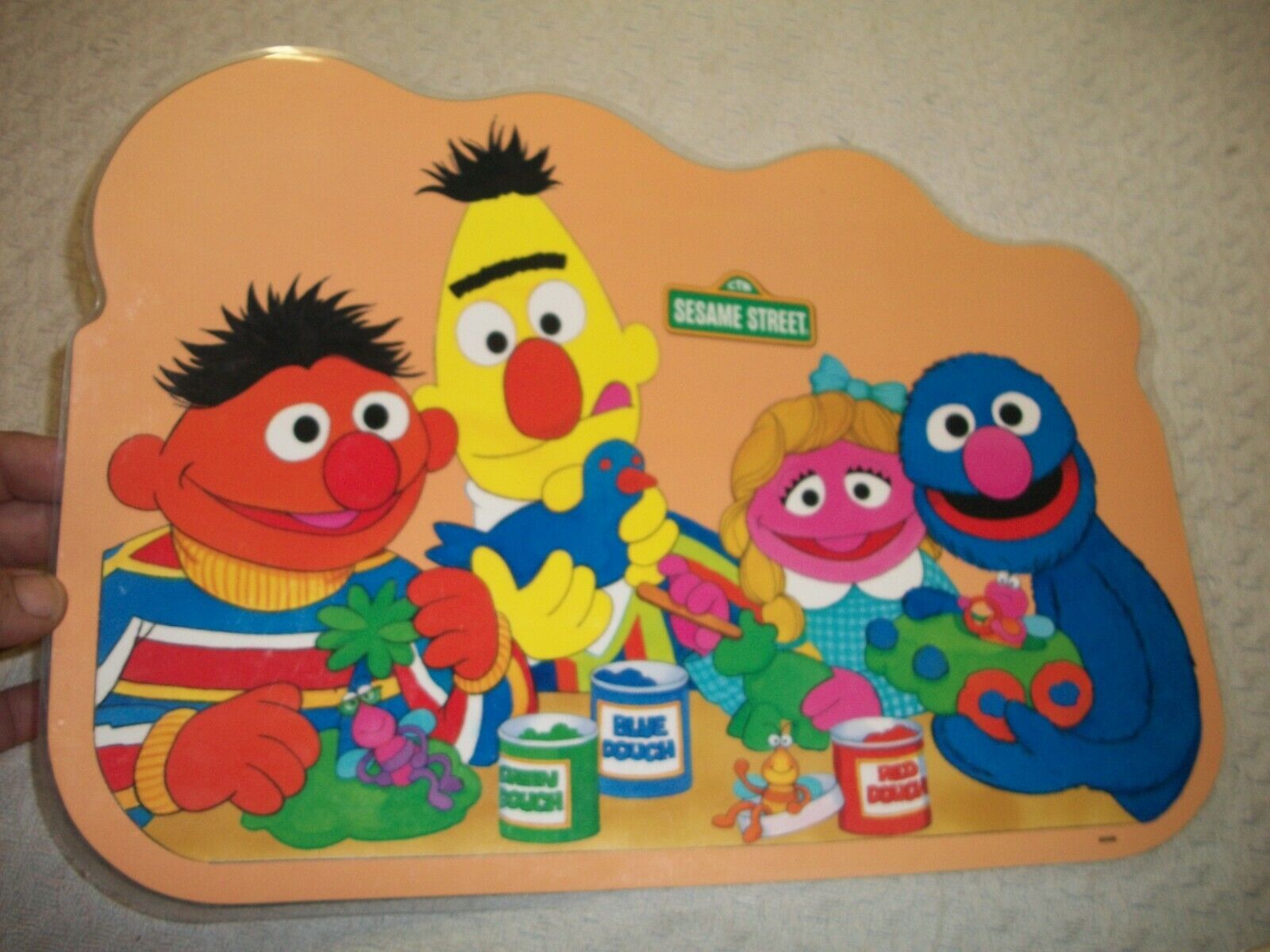 Vintage Sesame Street ~ Playtime Placemat ~ Double-Sided ~ 17 1/2