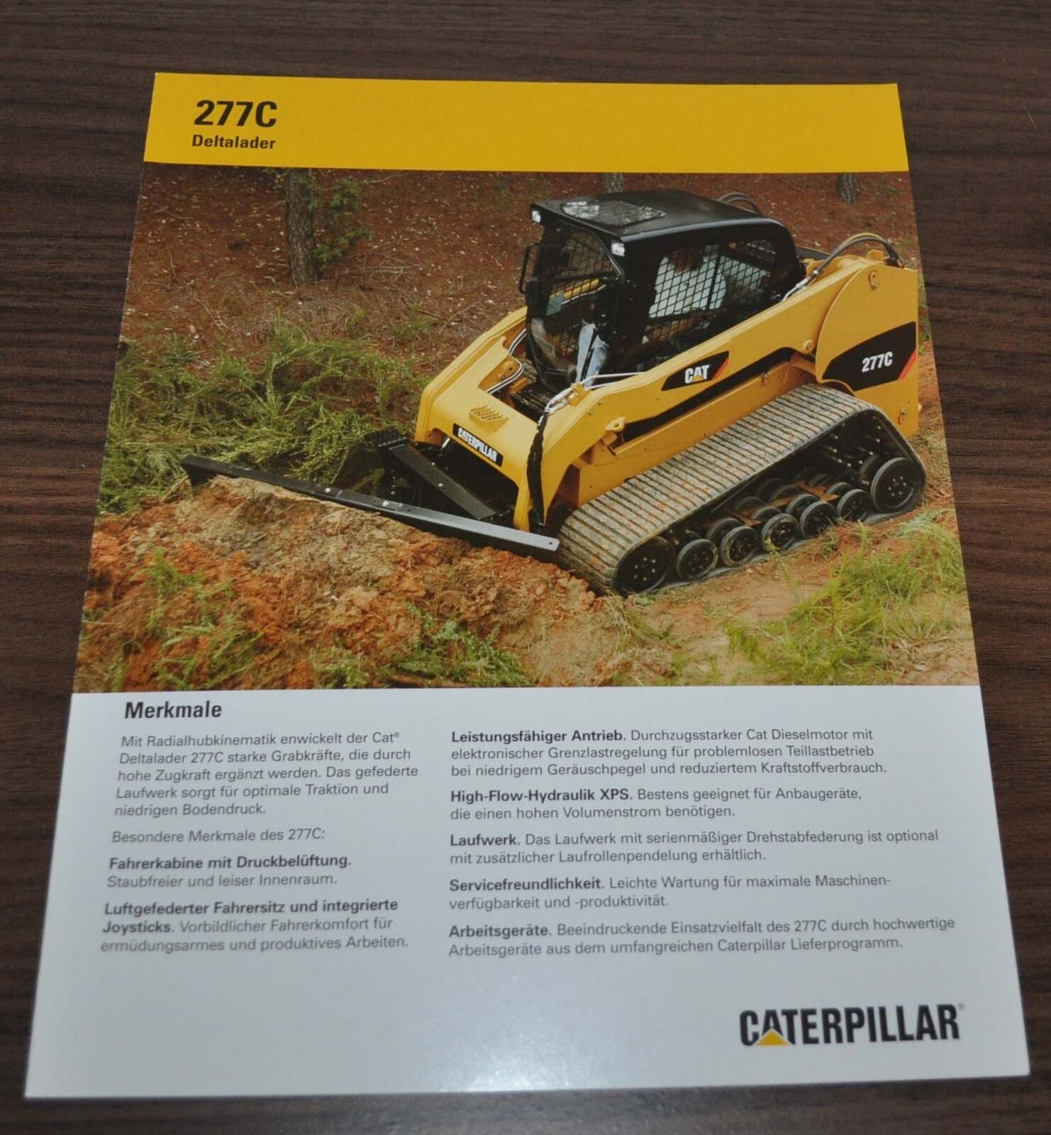 Caterpillar 277C Compact Track Loader Deltalader Brochure Prospekt DE