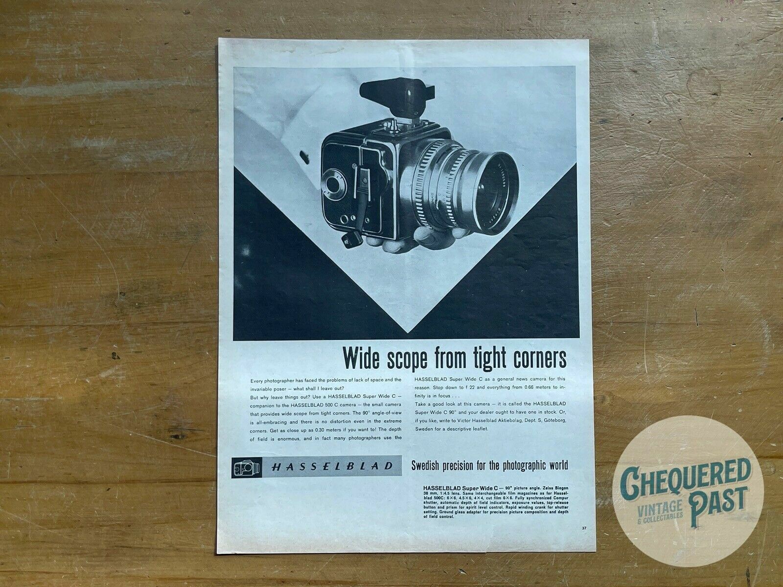 Vintage 1960\'s HASSELBLAD 500C Camera Advertisement Advertising FIlm Print 