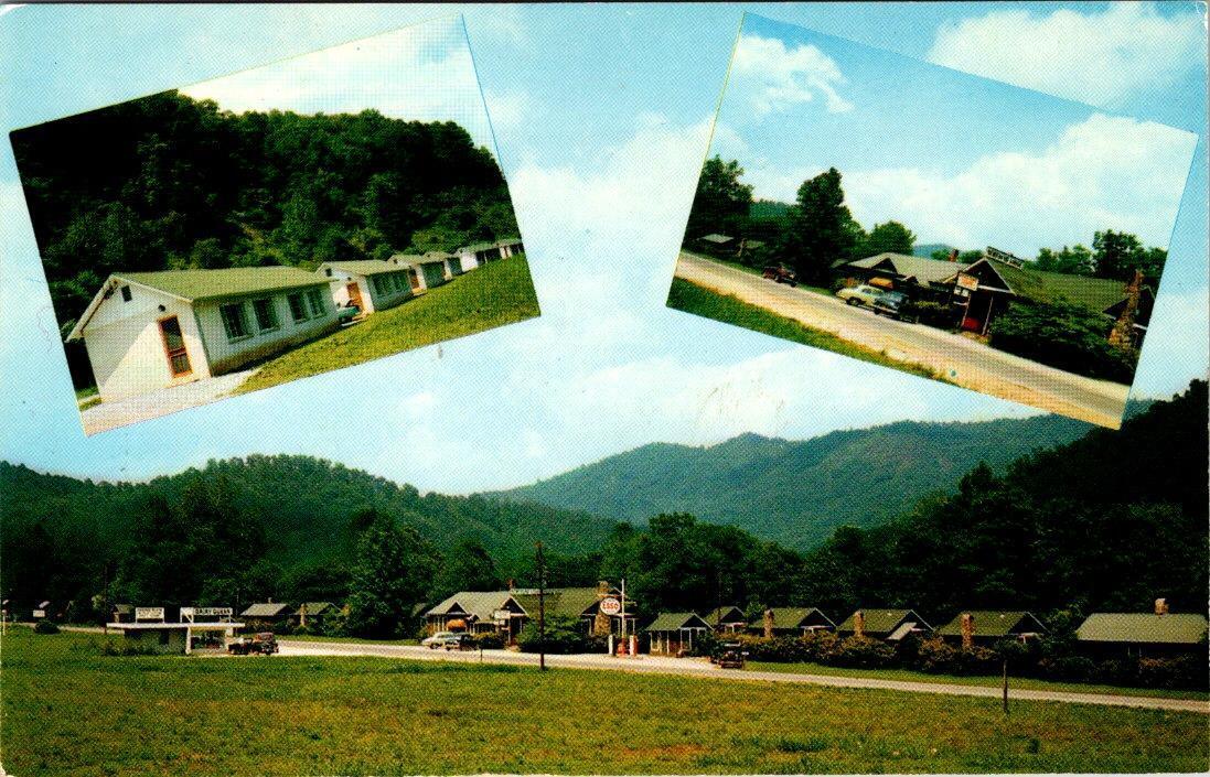 Cherokee, NC North Carolina NEWFOUND LODGE Motel~Esso Gas~Cafe ROADSIDE Postcard