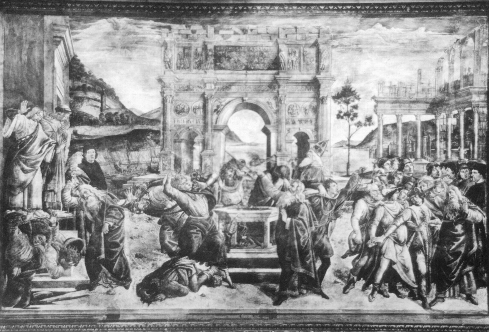 PUNISHMENT OF KORAH, DATHAN, AND ABIRAM, Botticelli, Magic Lantern Glass Slide