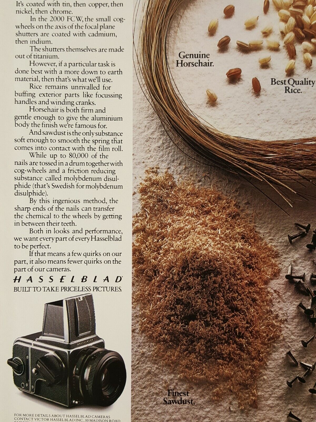 Print Ad Hasselblad Cameras Materials 1986 Vintage Advertising from Nat Geo Mag