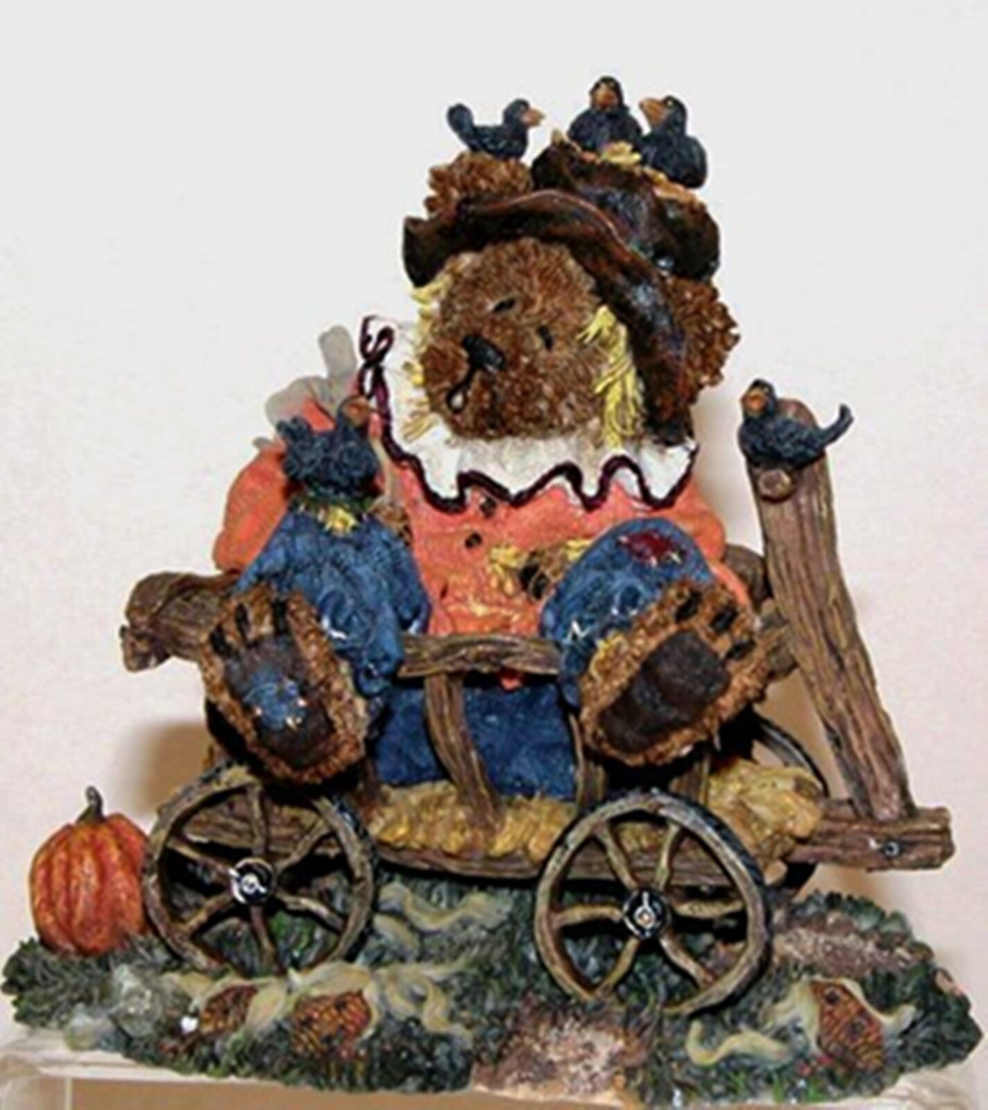 Boyds Einstein Q. & Scaredy Bear scarecrow #228373, NIB, Halloween, autumn, 2001