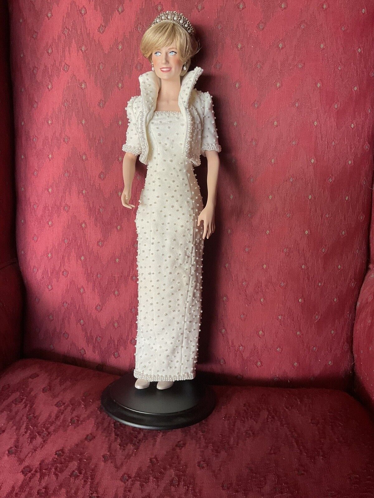 Lady Diana Princess Of Wales 1998 Franklin Mint Porcelain Portrait Doll 17”