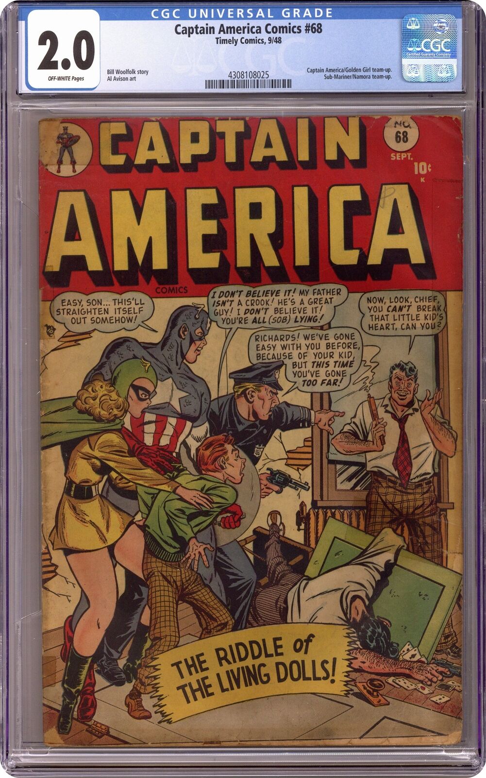 Captain America Comics #68 CGC 2.0 1948 4308108025