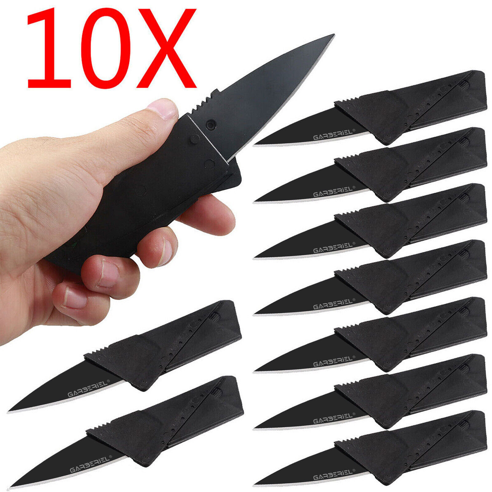 Folding Credit Card Knife Black Wallet Razor Sharp Camping Thin Micro Knives Lot