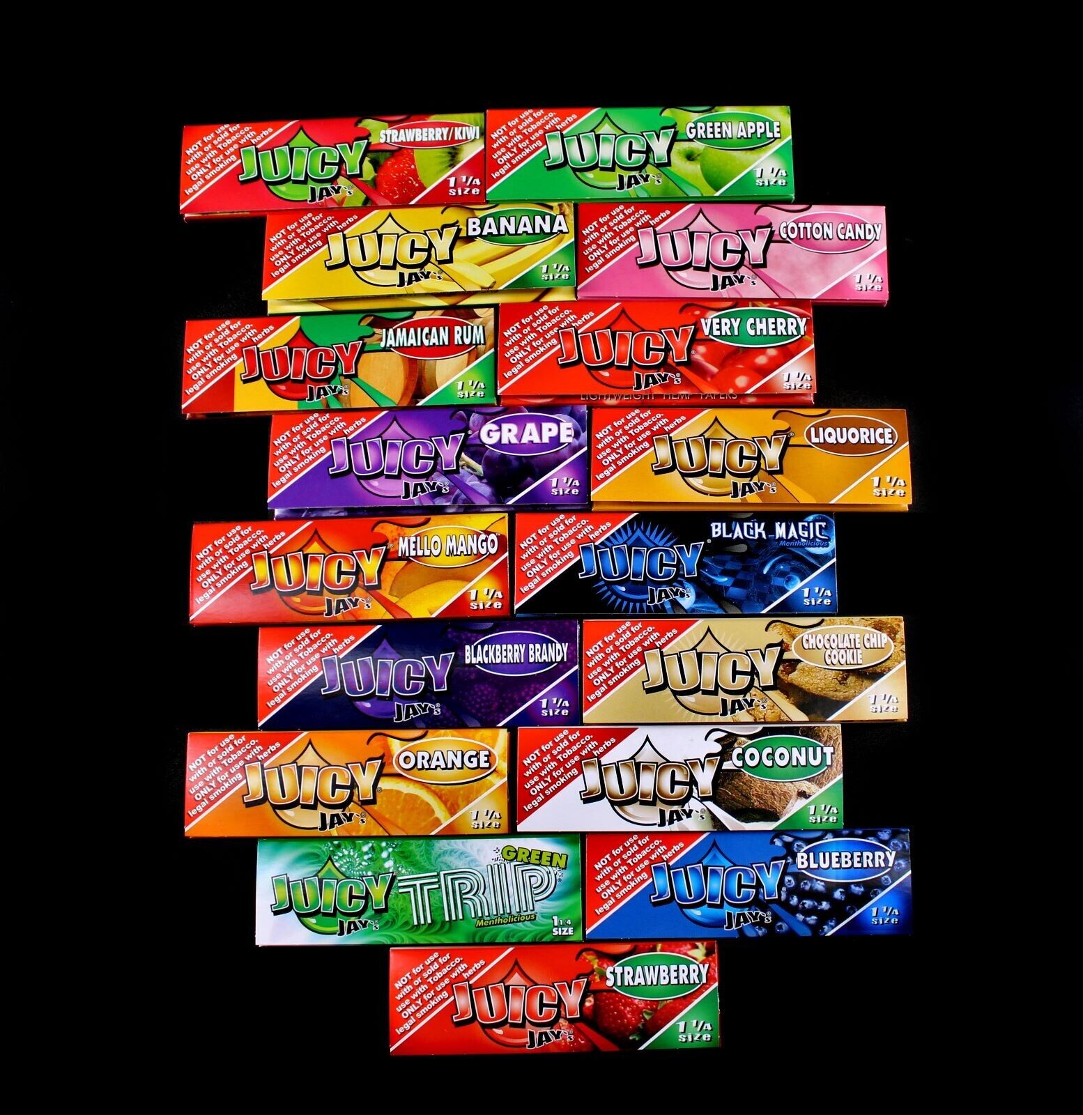 💚24 PACK JUICY JAY'S ROLLING PAPERS 1 1/4 SIZE✨32 LEAVES/PACK💛ASSORTED FLAVORS
