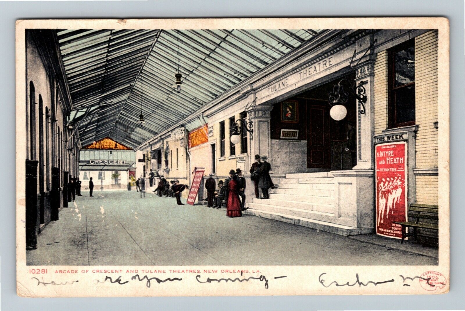 New Orleans LA-Louisiana Arcade Crescent Tulane Theatres c1906 Vintage Postcard