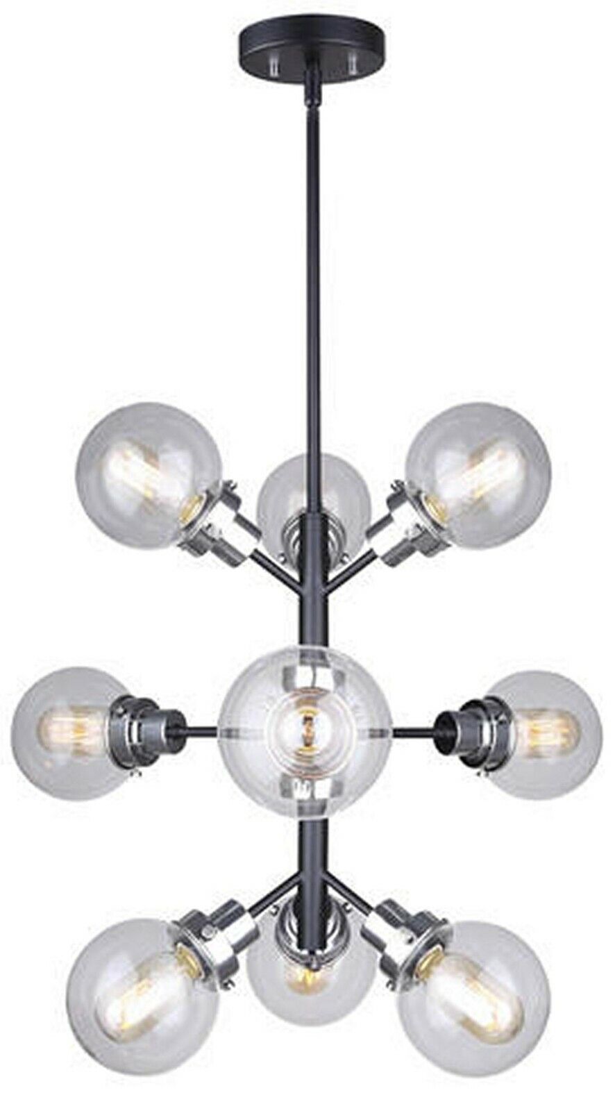 New - Modern Sputnik 9-Light Chandelier Ceiling Lamp Light Fixture with Bulbs