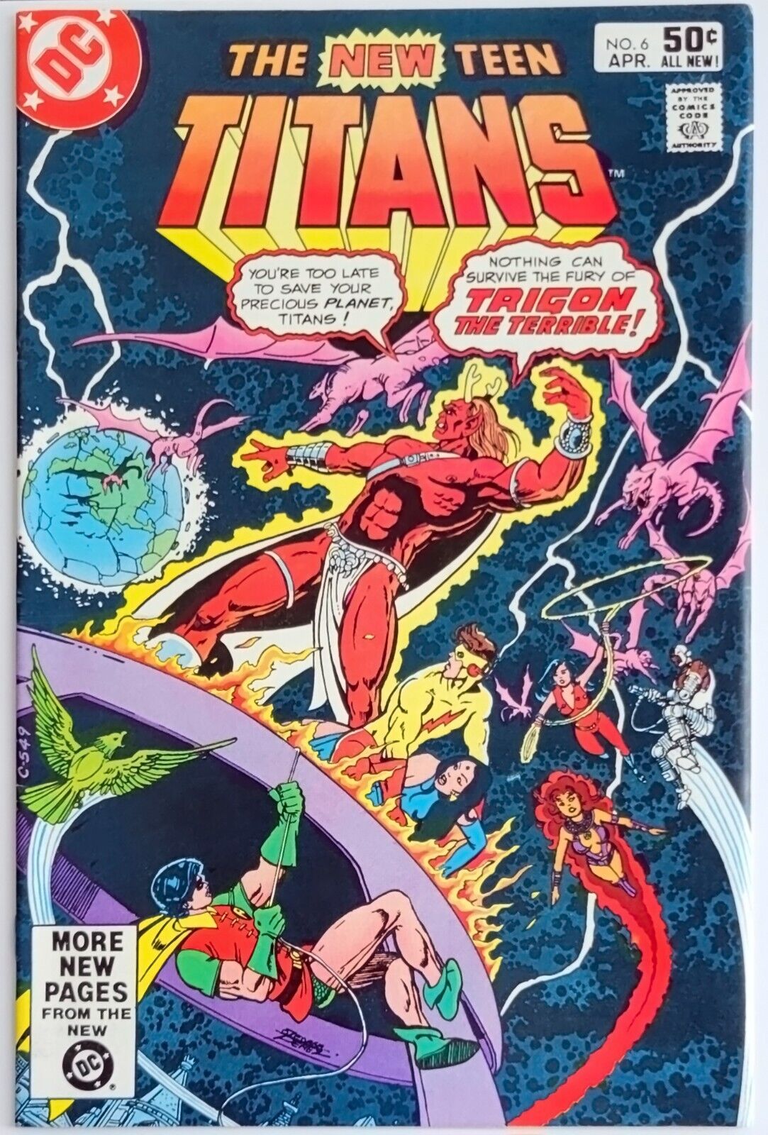New Teen Titans #6 (1981) Vintage Key, 1st Trigon Cover Appearance, Raven Origin