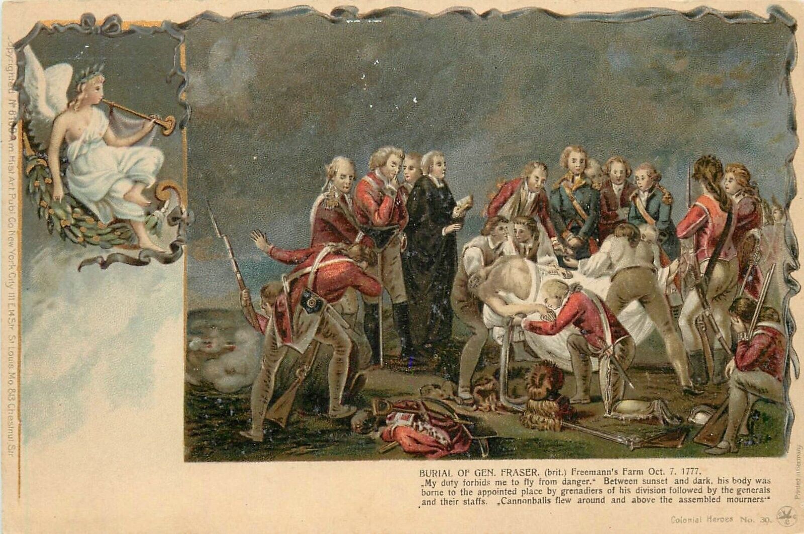 Postcard C-1905 Revolutionary war General Fraser burial undivided TP24-107