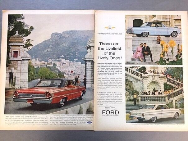 1963 1/2 Ford Galaxie Falcon Vintage Advertisement Print Art Car Ad Poster LG70
