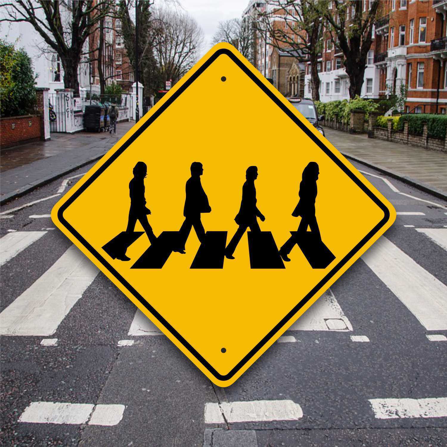 Abbey Road Crossing Sign - Beatles Collector\'s Plaque - Fun Aluminum Xing Marker