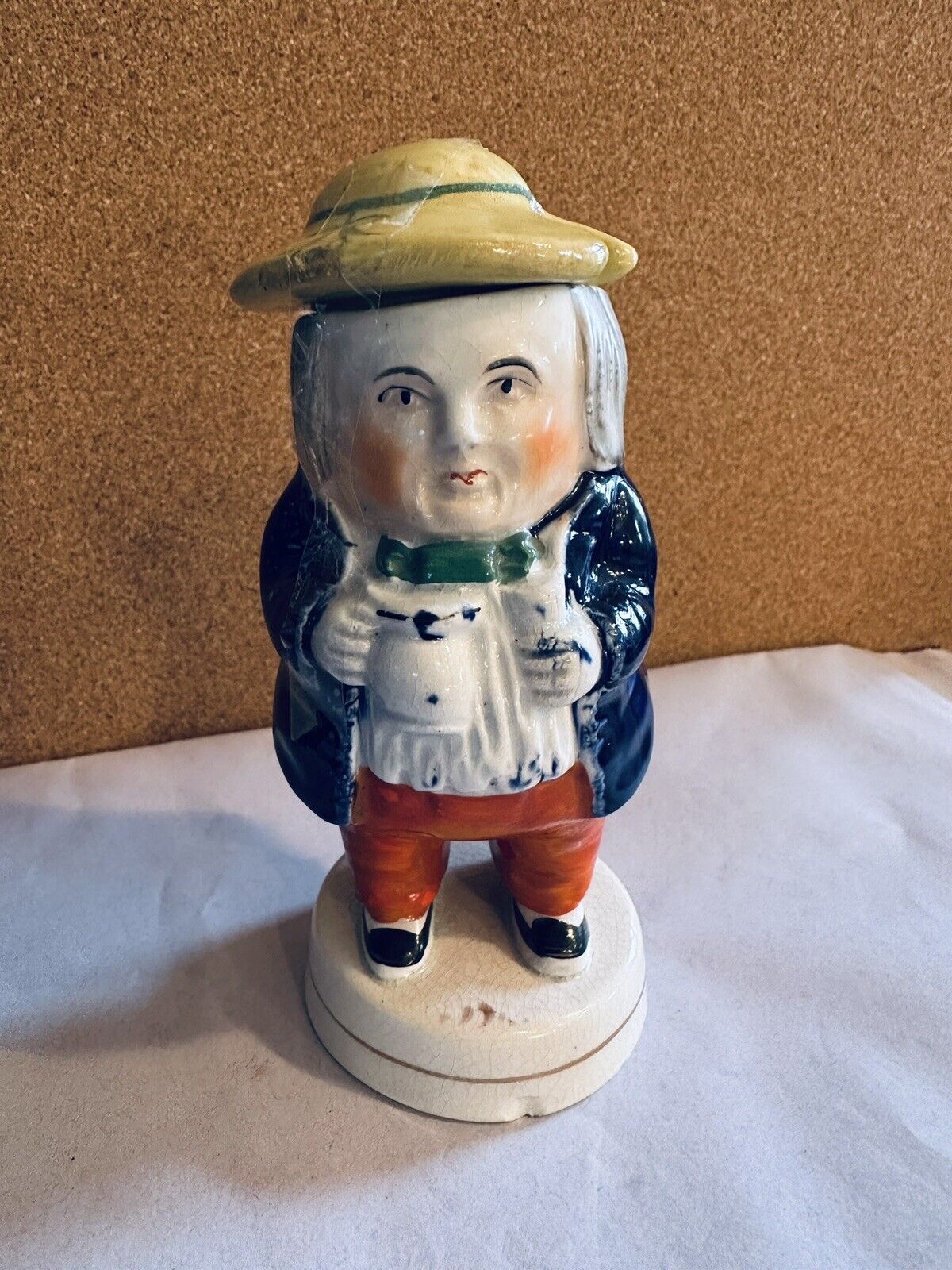 Antique ( 19th Century ) Staffordshire Toby Figural Mustard Pot