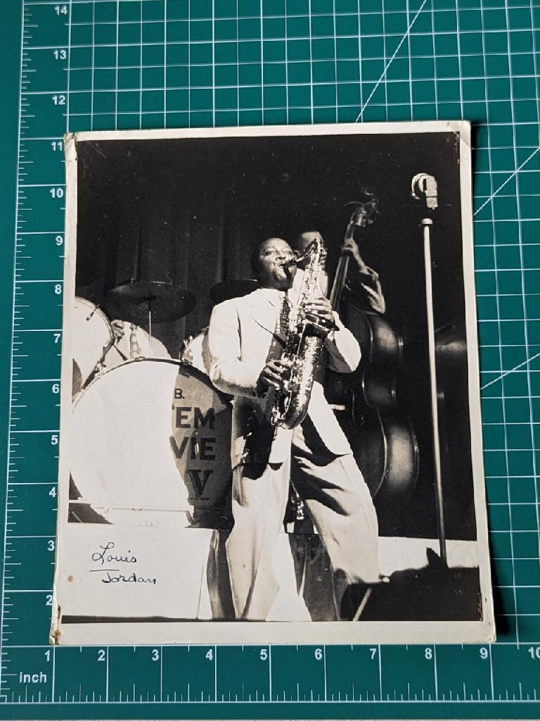 vintage 8x10 photograph 1950s saxaphone LOUIS JORDAN jazz musician