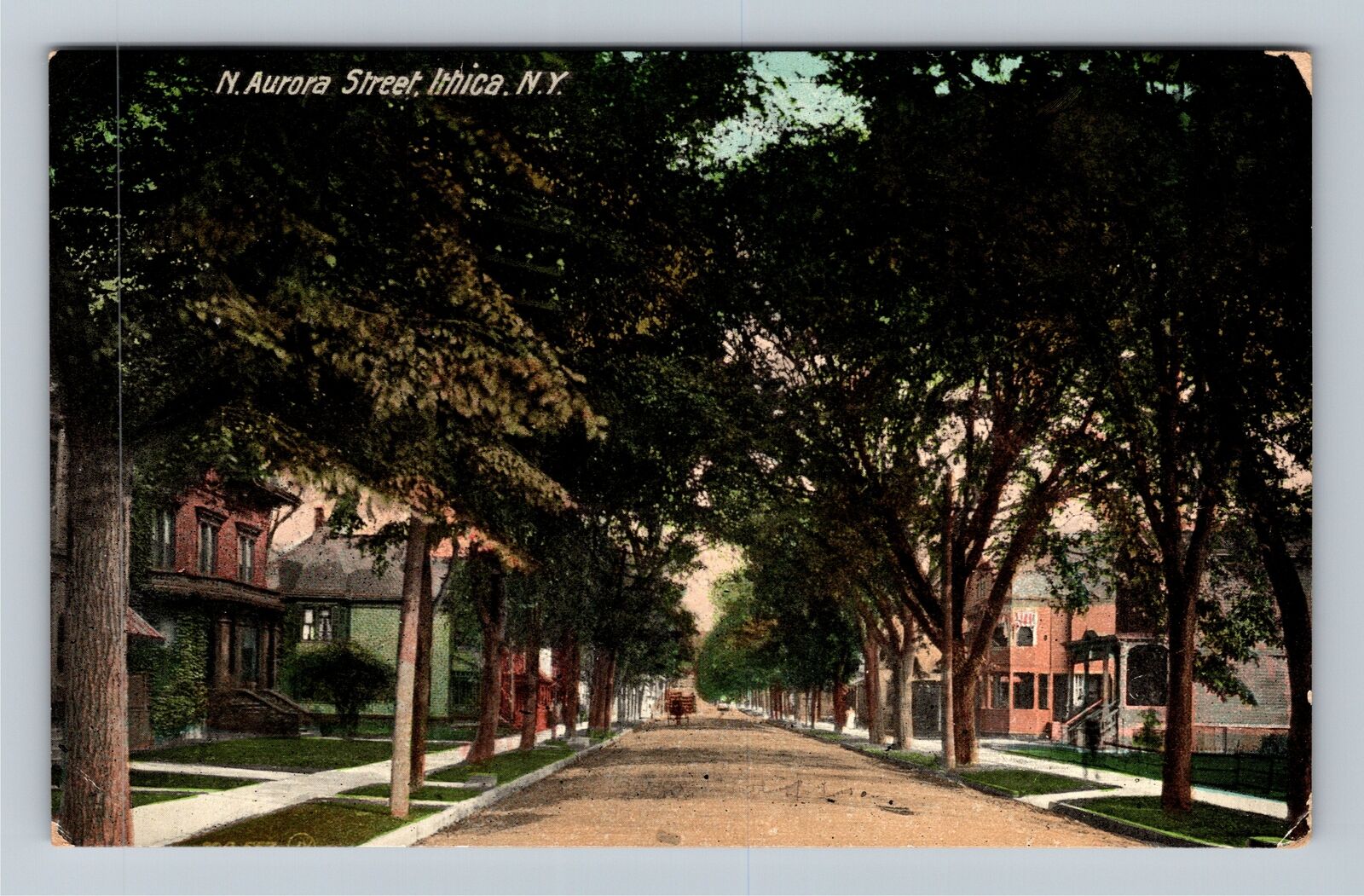 Ithaca NY-New York, N Aurora Street, c1910 Vintage Souvenir Postcard