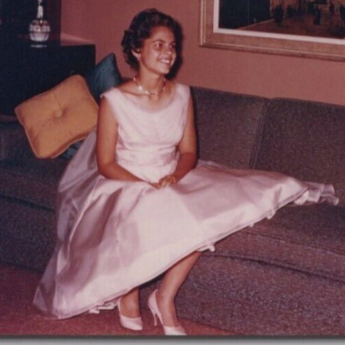 4S Photograph 1959 Pretty Woman Lovely Lady Dressed Up Pink Dress Beautiful 
