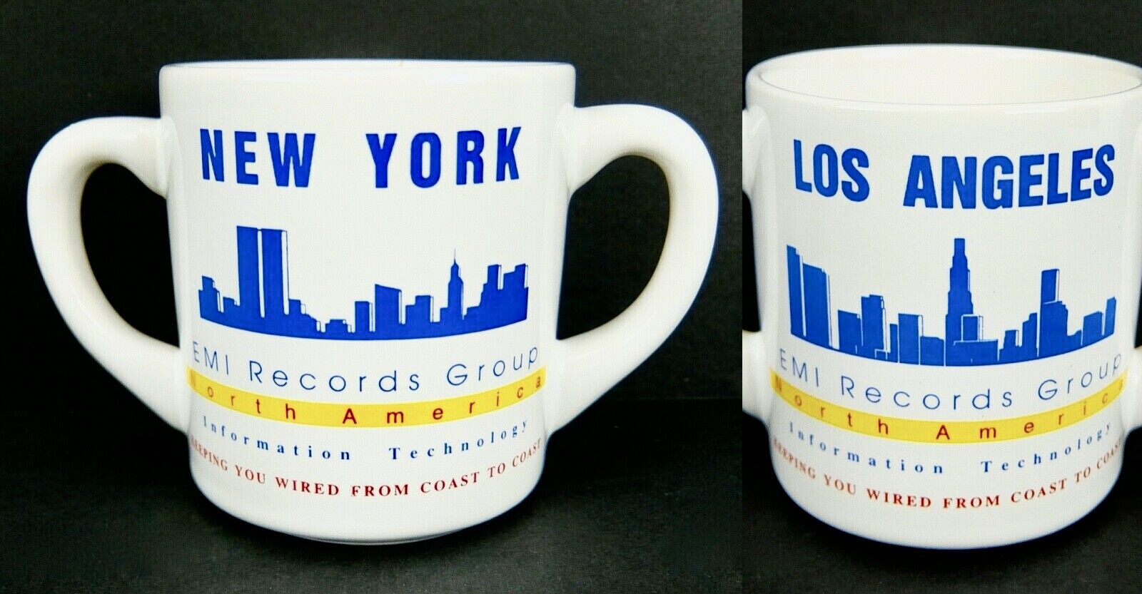 Rare Vintage EMI Records Group Mug Information Technology North America LA NY