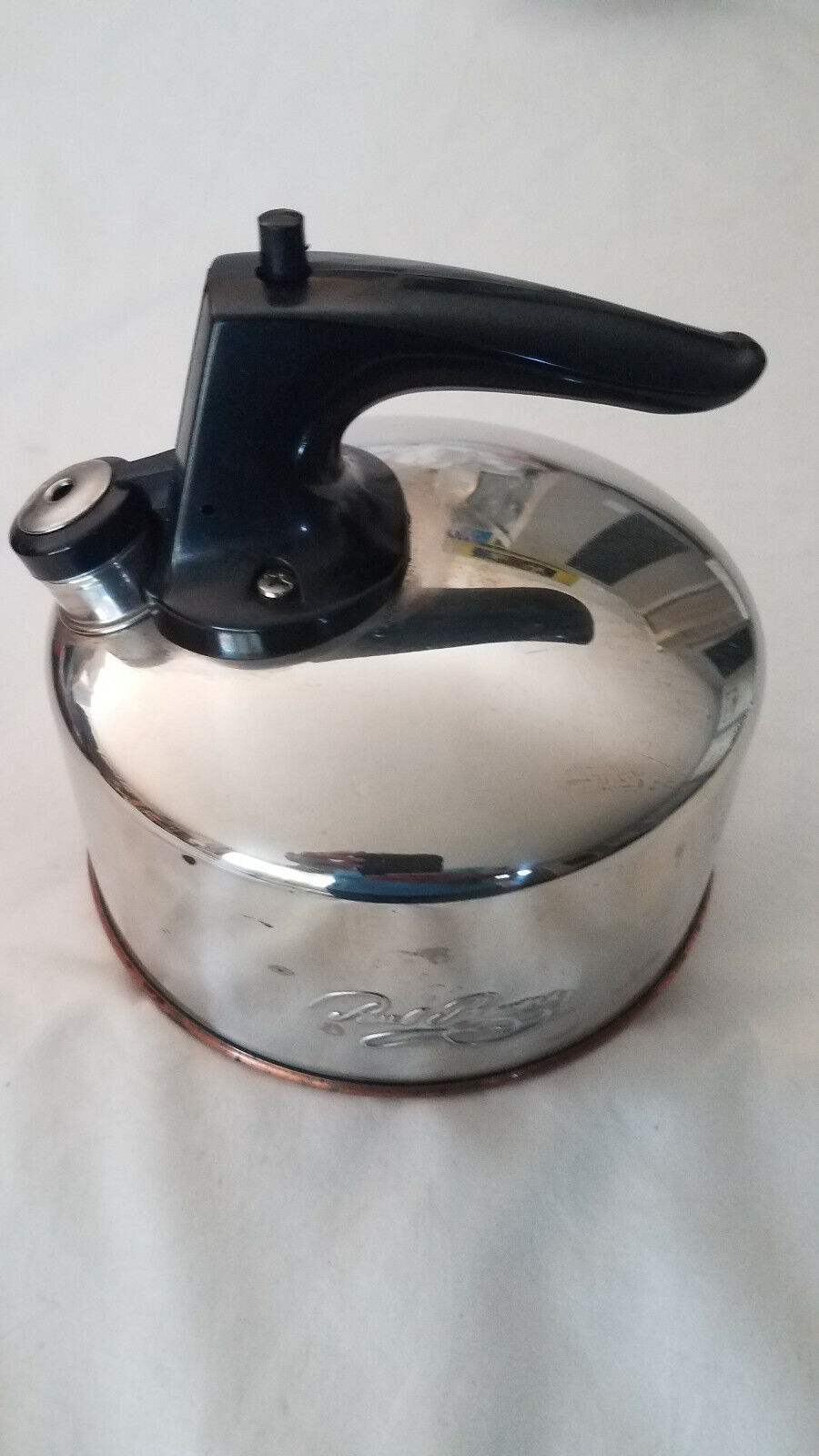 Vtg 1801 Revere Ware Whistling Tea Kettle Model KOREA G-99-C With Copper Bottom