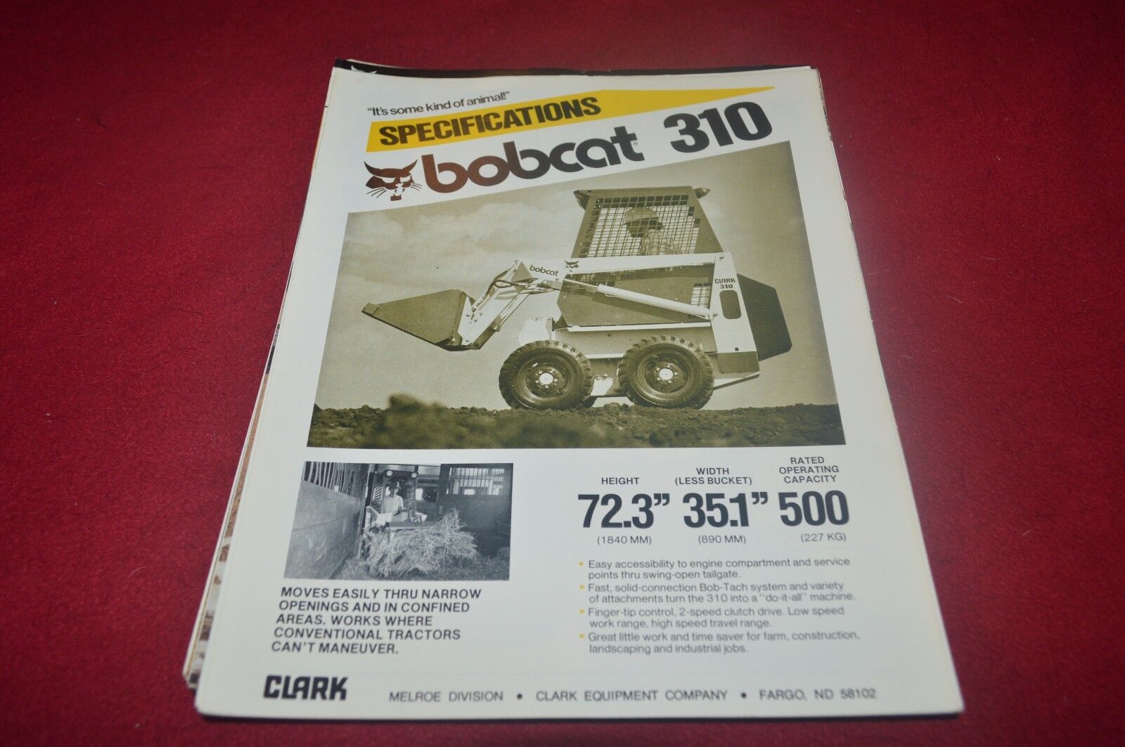 Bobcat 310 Skid Steer Loader Dealer\'s Brochure CDIL ver2