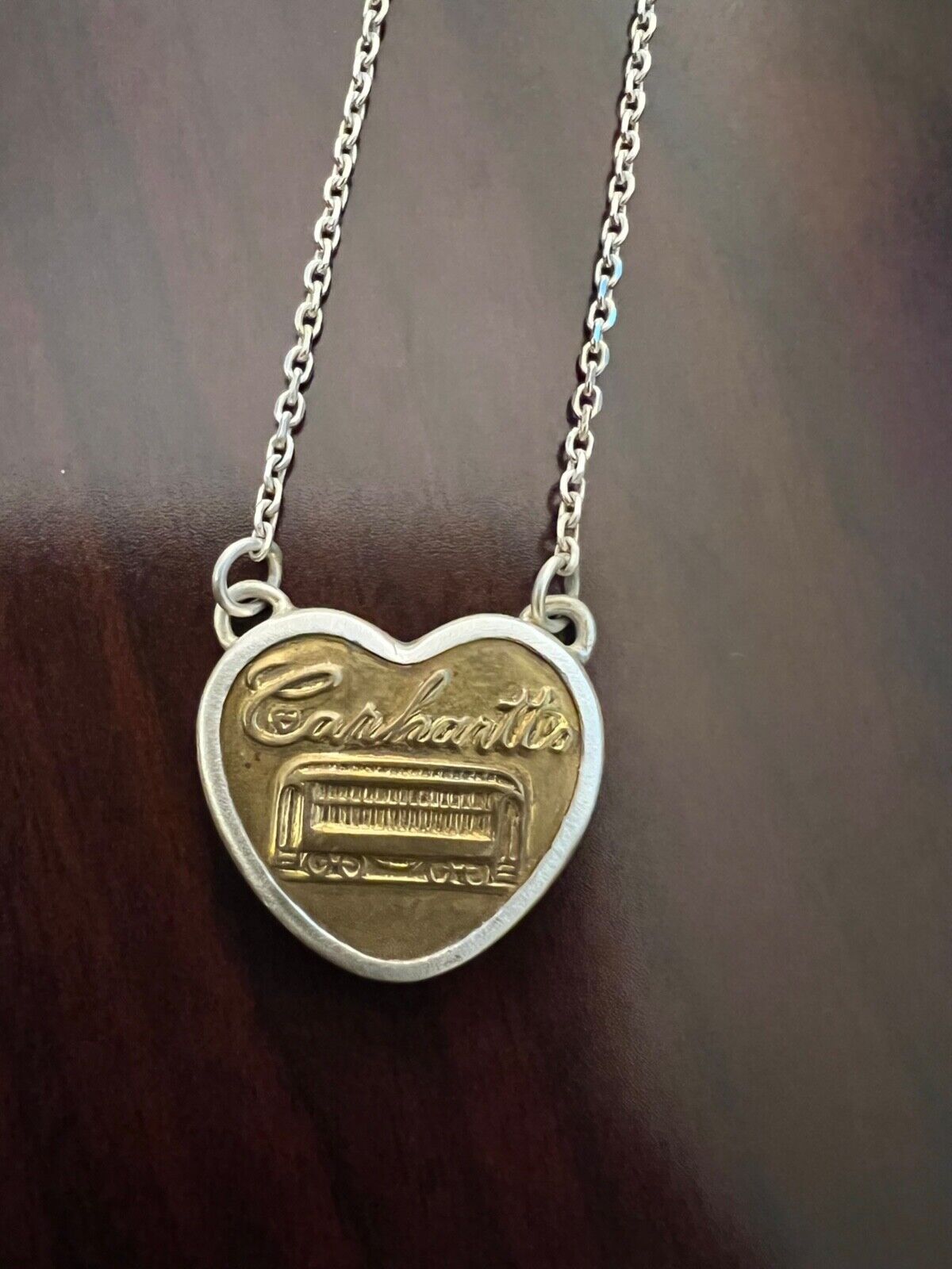 Carhartt's Heart Shaped Button Necklace 