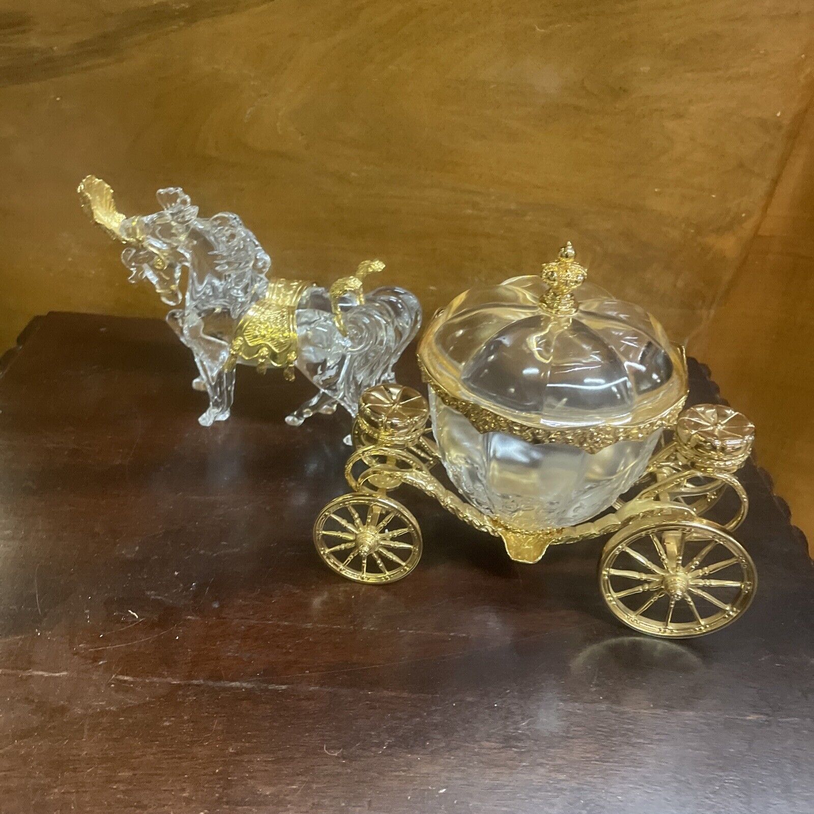 Rare Franklin Mint Cinderella’s Magic Coach Carriage Gold  with Horses Set 1989