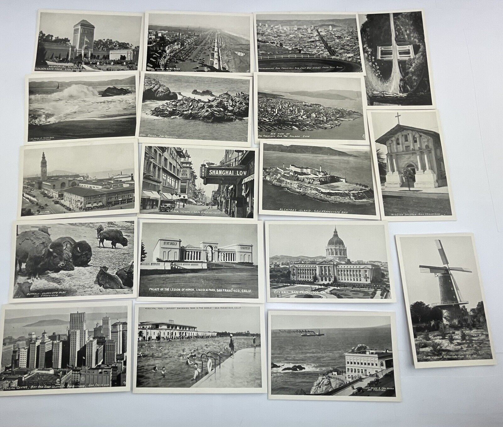 VINTAGE 18 MINIATURE POST CARDS OF SAN FRANCISCO Golden State Park China 1930’s