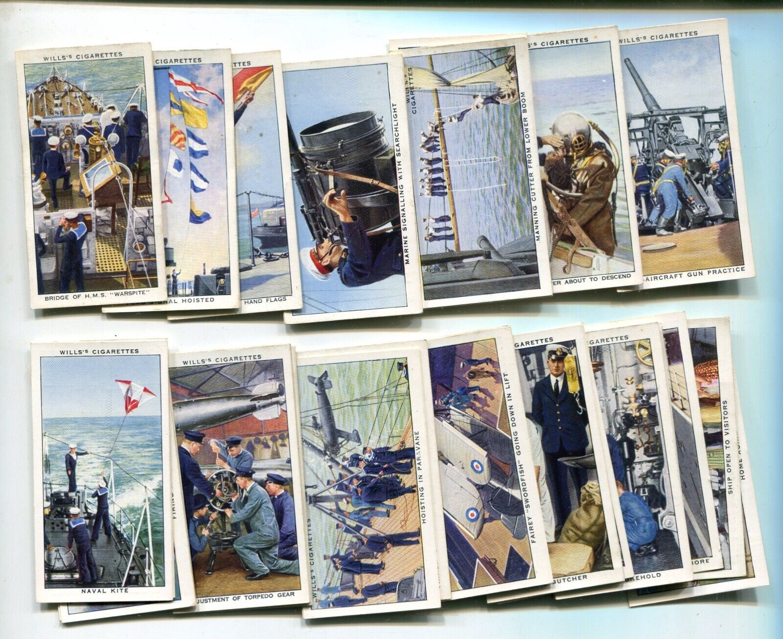 1939 WILLS CIGARETTES LIFE IN THE ROYAL NAVY 50 TOBACCO CARD SET