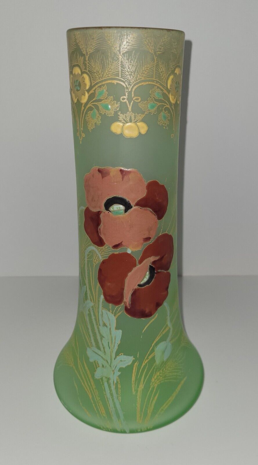 Antique Legras Hand Painted Art Glass Vase 1403