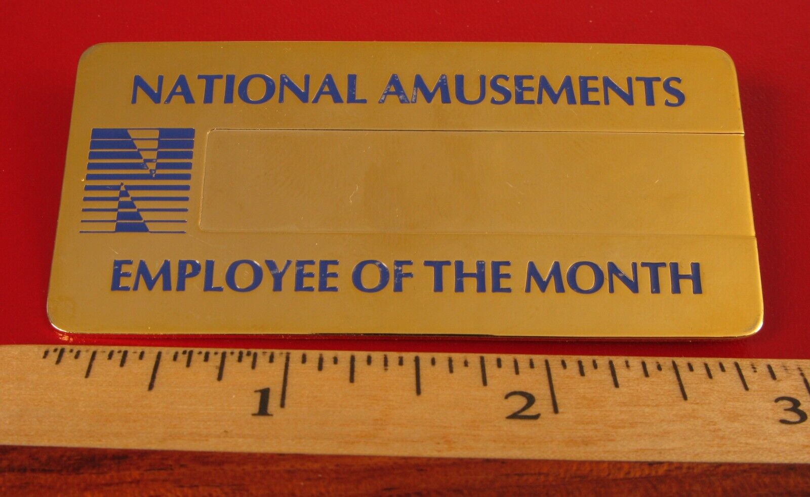 VINTAGE NATIONAL AMUSEMENT RIDE CARNIVAL CIRCUS EMPLOYEE OF THE MONTH BADGE 