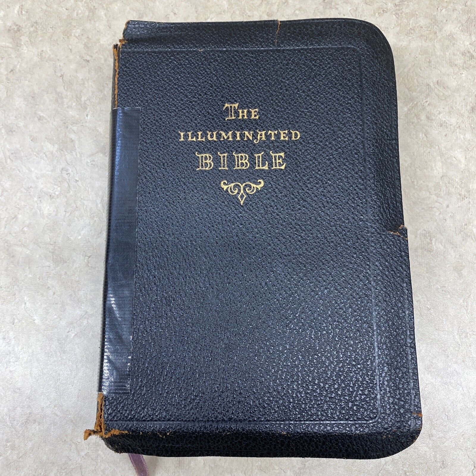 Vintage 1941 The Illuminated Bible Indexed John A. Dickson Pub. USA King James