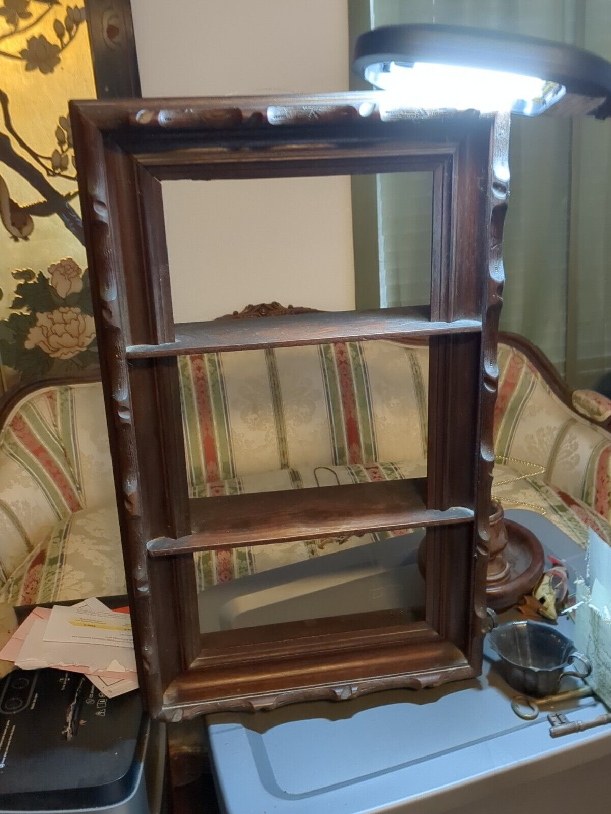 Vintage antique Frame  Box ,Three Shelves