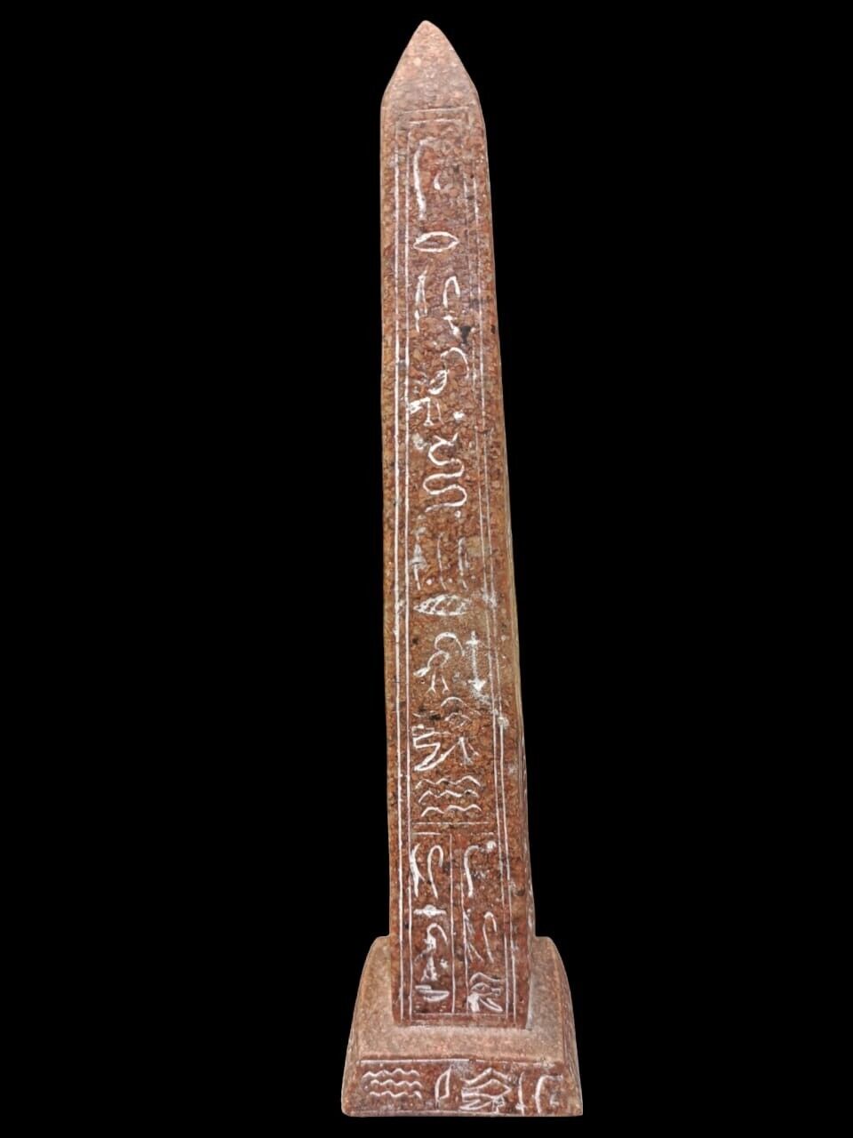 A wonderful granite Egyptian Pharaonic obelisk handcrafted from stone with Egypt