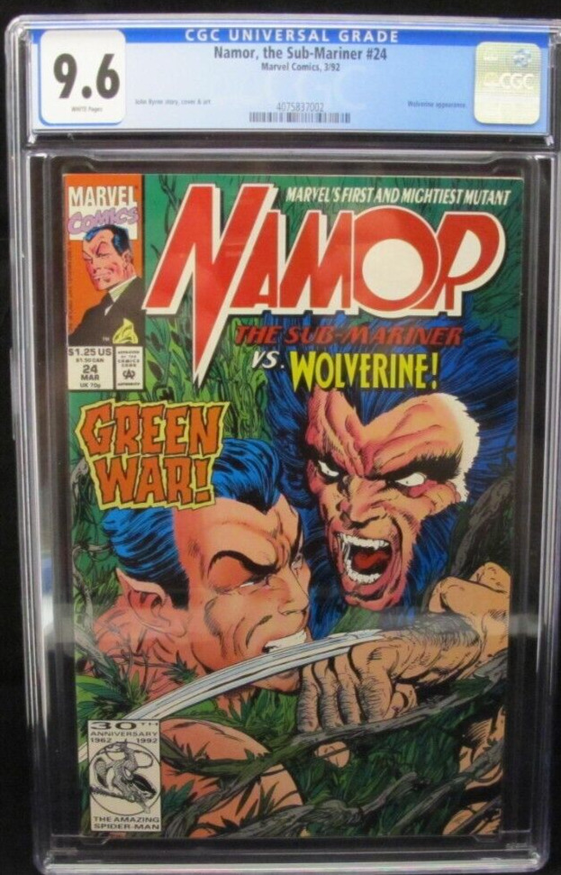 Namor The Sub-Mariner #24 Vs Wolverine CGC 9.6 Near Mint + White Pages