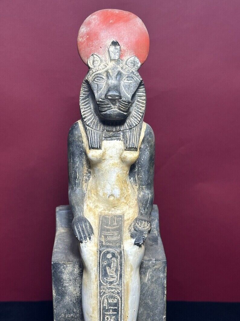 Magnificent statue of Sekhmet-great goddess of warpower carved Egyptian antiques