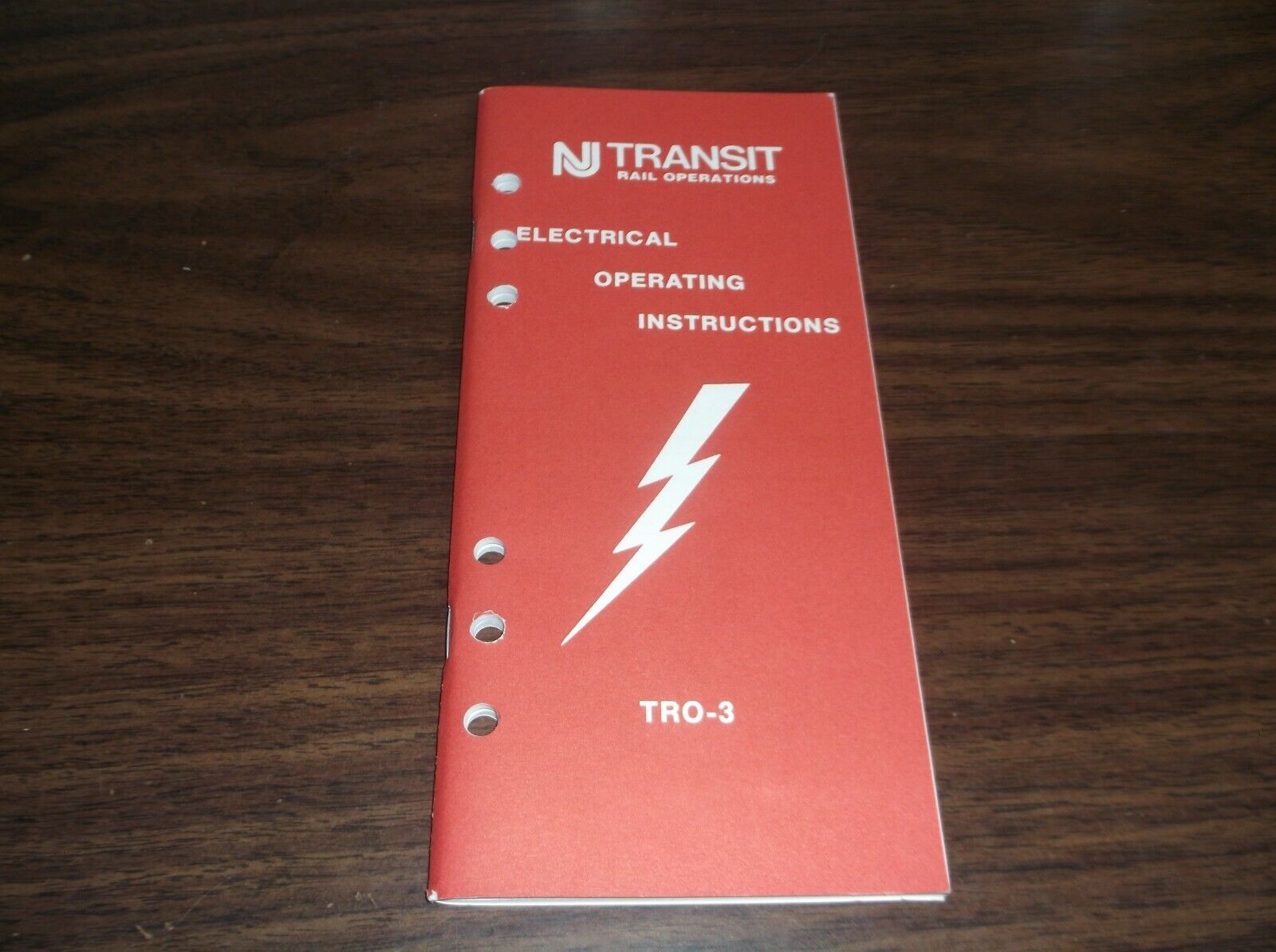 1991 NJT NEW JERSEY TRANSIT RAIL TRO-3 ELECTRICAL OPERATING INSTRUCTIONS