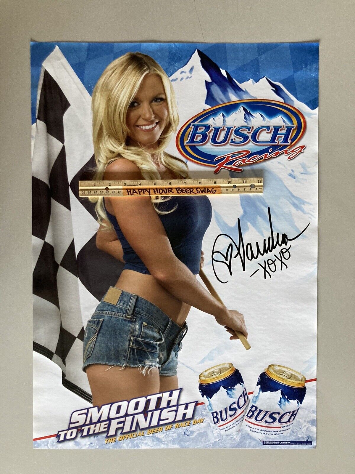 NOS Classic Busch Light NASCAR Racing Model Hot Girl Model Poster Vintage Rare