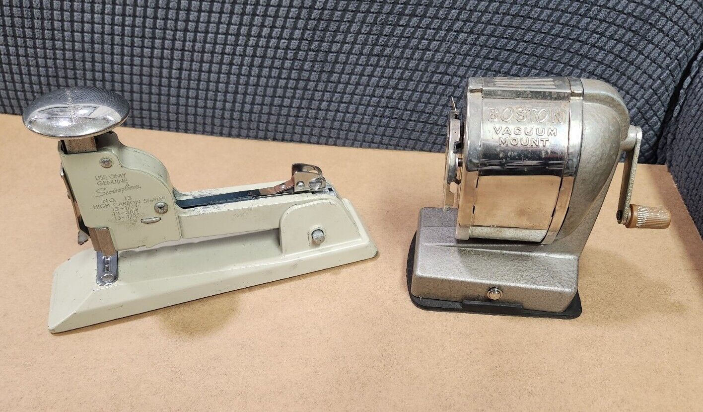 Vintage Boston Pencil Sharpener And Swingline Stapler