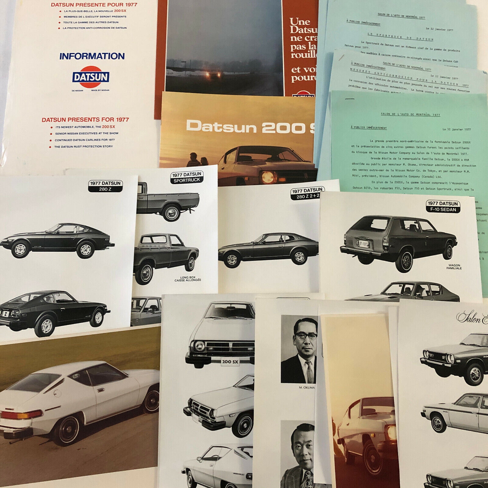 1977 Datsun Press Kit Brochure Photos FRENCH 200SX Sportruck 280Z 280 Z B210 +