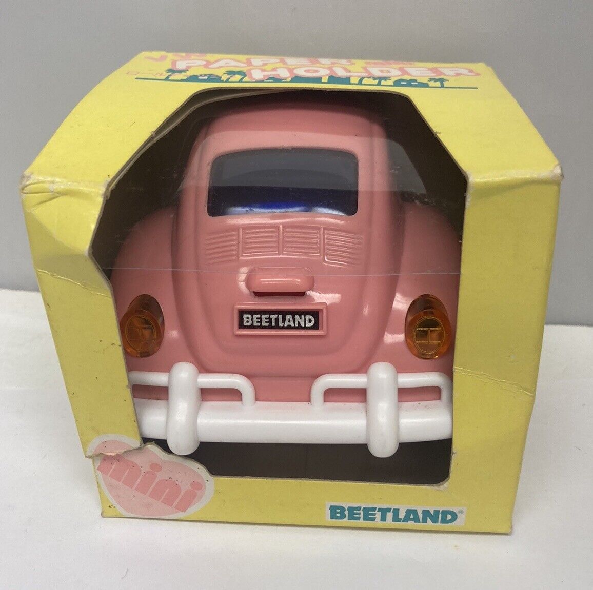 Beetland VW Beetle Mini Roll Paper Holder Pink Made Japan E-16TPH Vintage