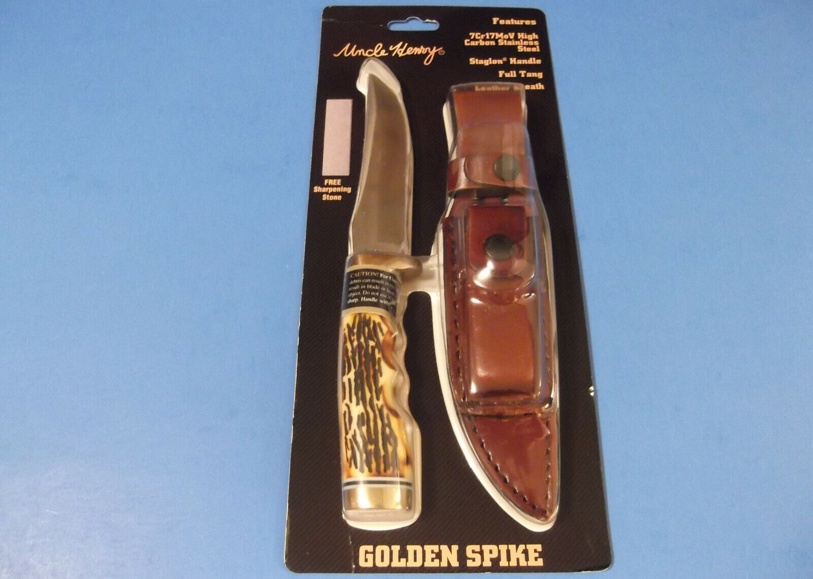 SCHRADE 153UHCP Uncle Henry GOLDEN SPIKE Delrin Stag knife 9 1/2