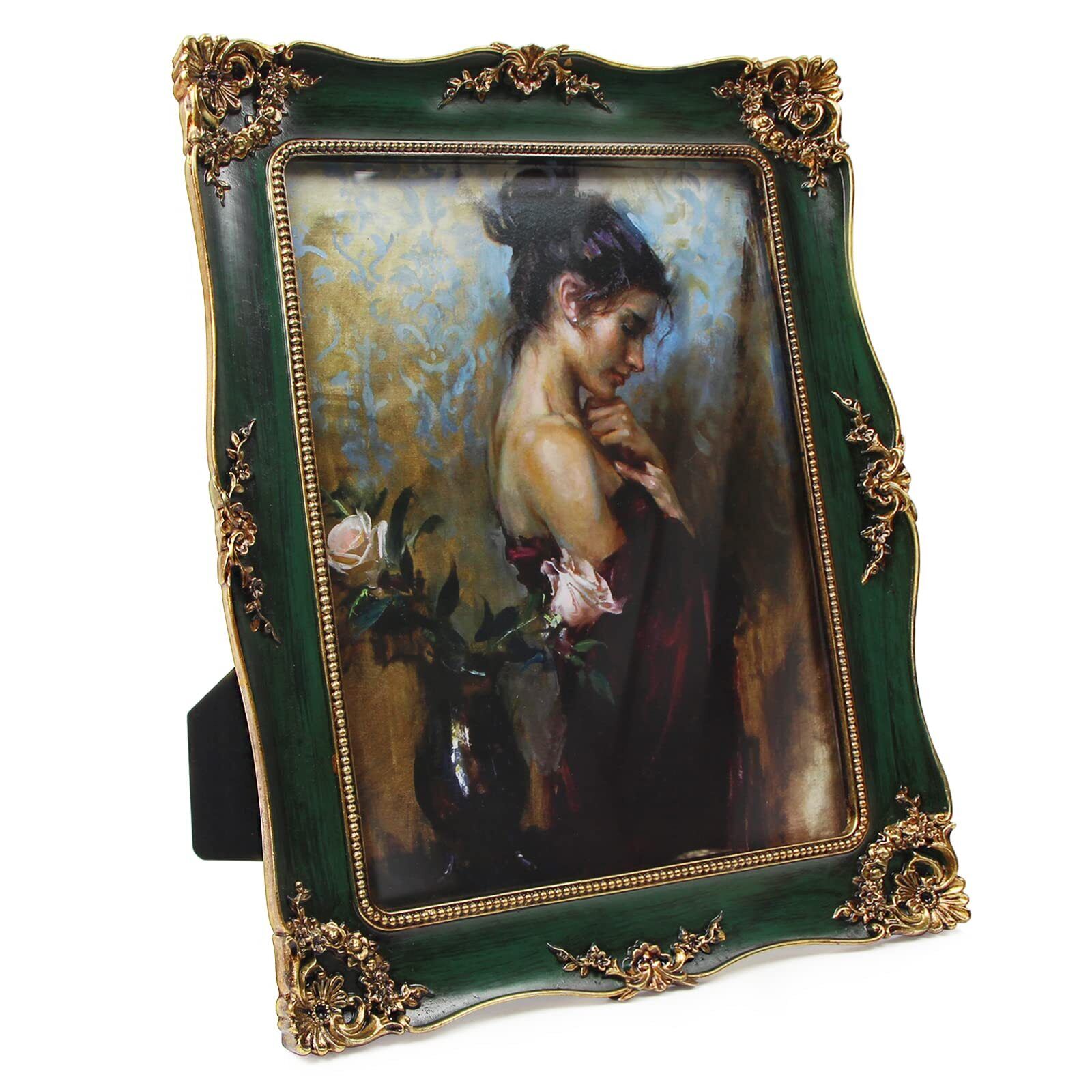 8X10 Inch Vintage Picture Frame Elegant Antique Photo Frames with Glass Front
