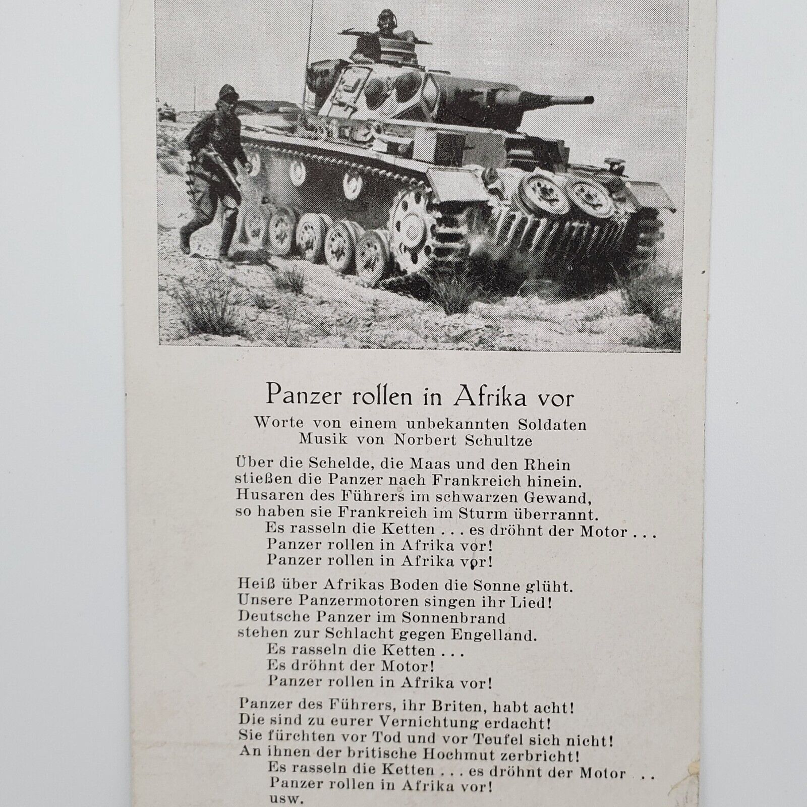 Original WW2 German Africa Corps Panzer Wehrmacht soldier song