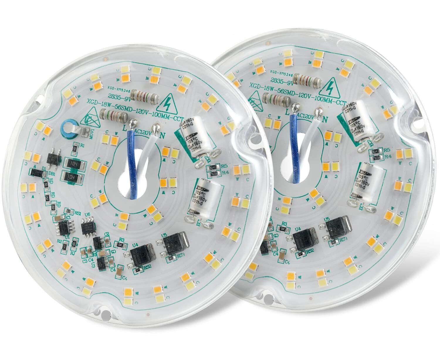 2-Pack 3.93\'\' LED Retrofit Light Kit for Ceiling Flush Light Ceiling Fan Ligh...