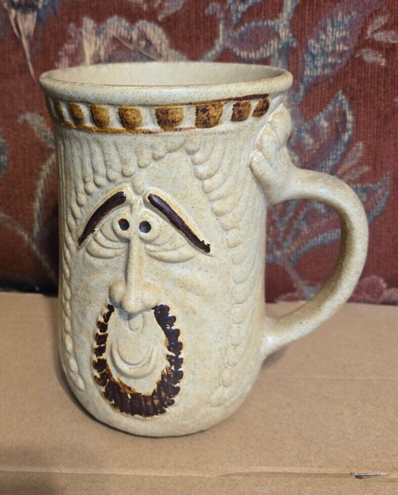 VTG Retro Hippie Guy W Headache  Pottery Craft USA Mug 