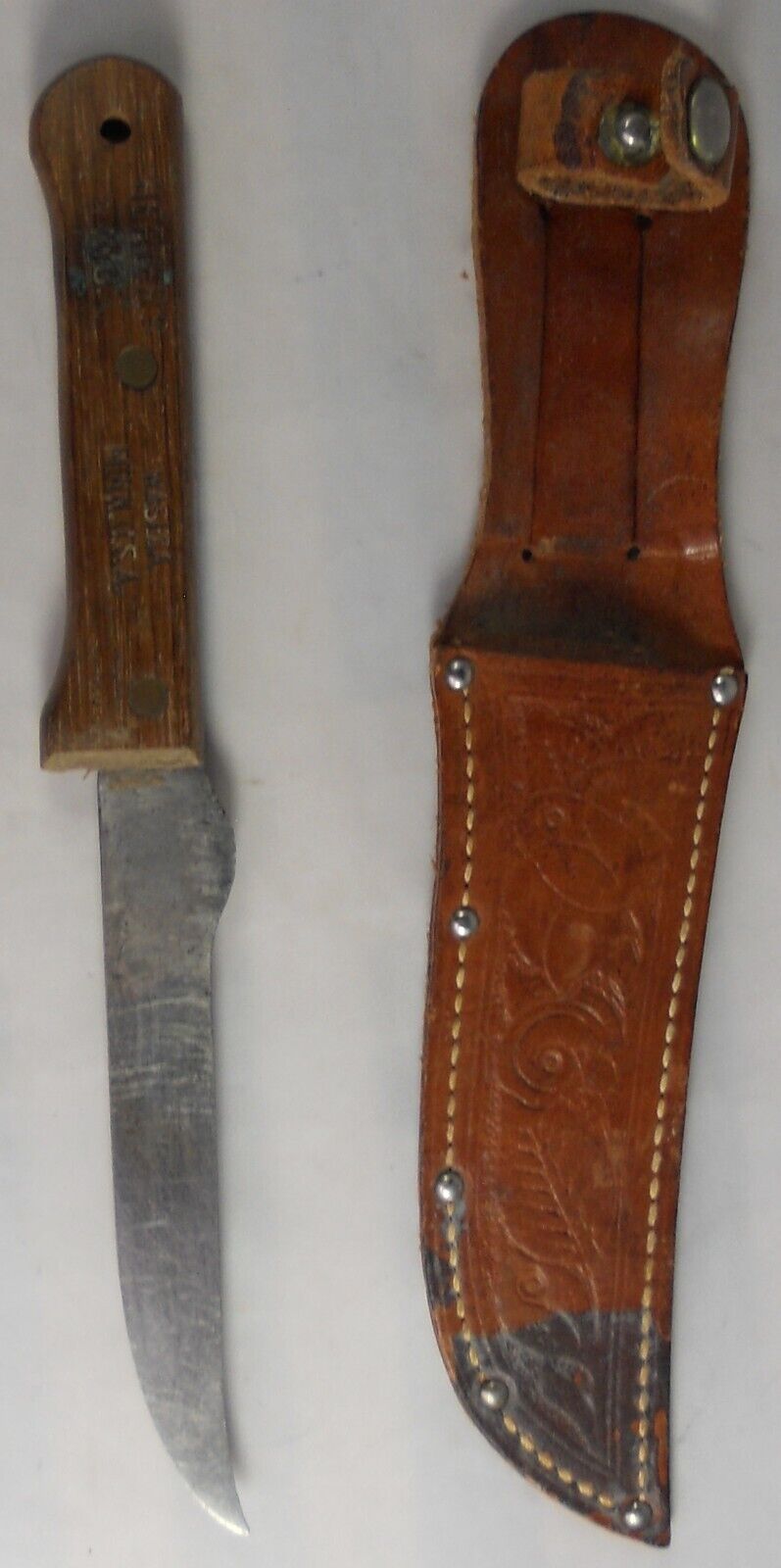 Vintage Herter\'s Waseca, MN USA Fillet Knife Herters Hunting Fishing w/ Sheath