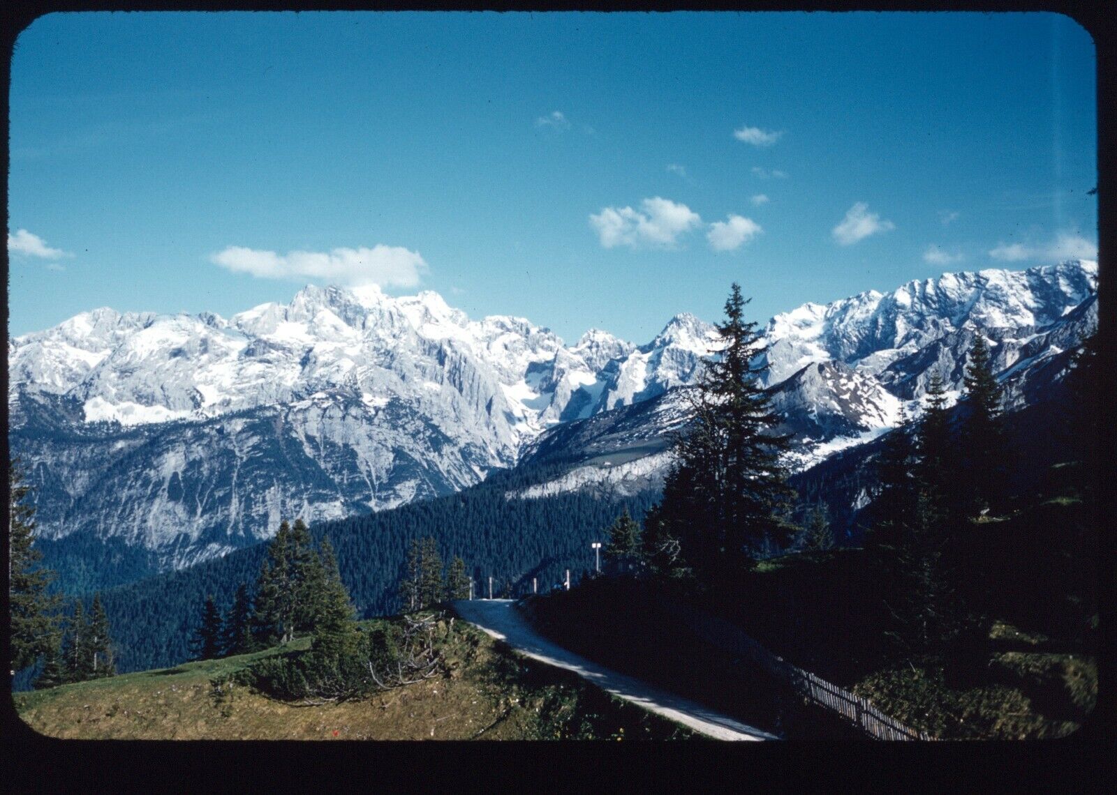 1950s Scenic German Alps Bavaria Germany Mountains Vintage 35mm Red Border Slide
